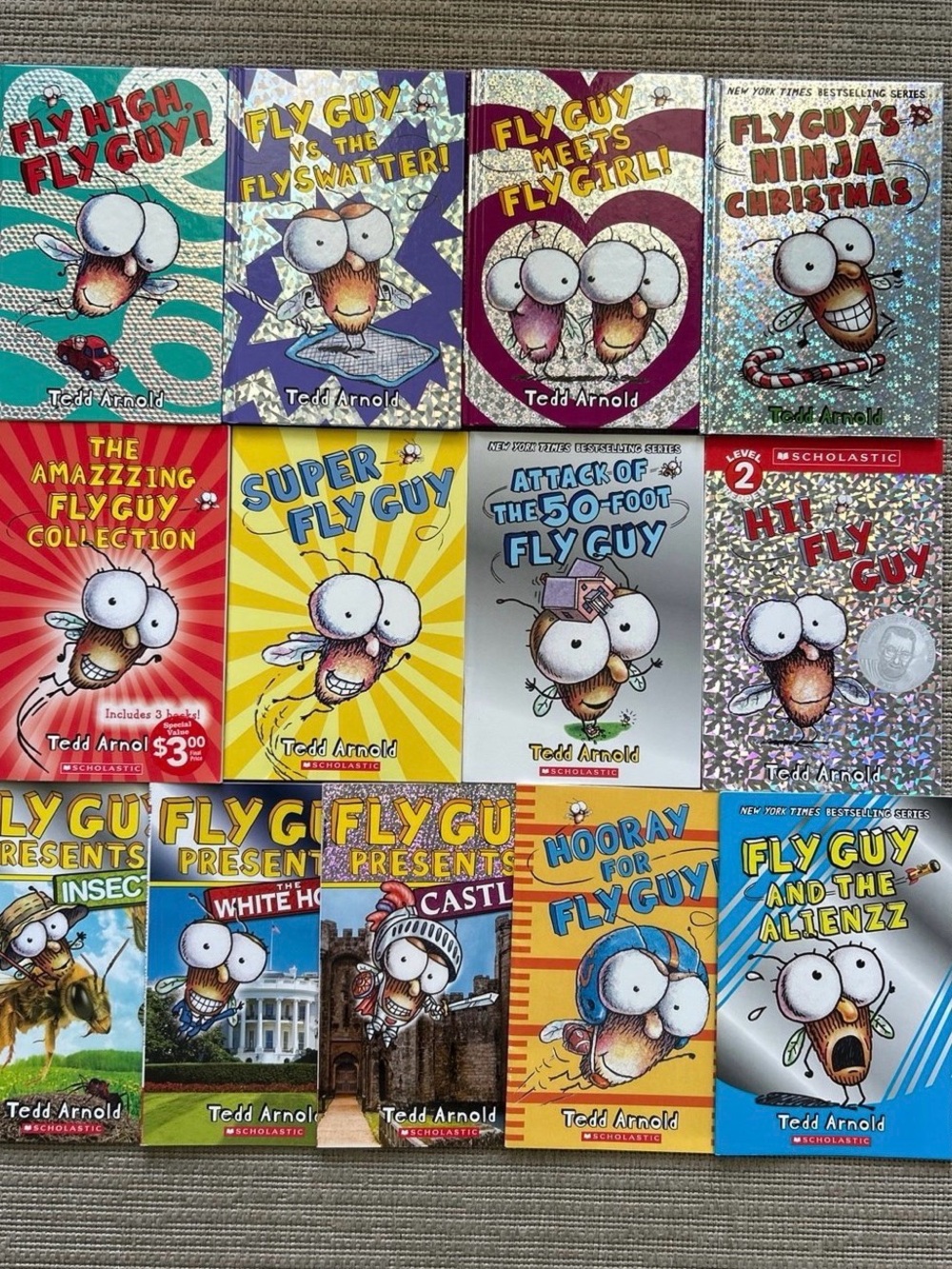 Fly Guy Book Lot — Tedd Arnold Covers (Colorful Mix)